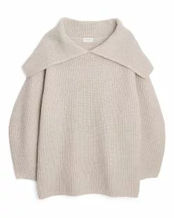 By Malene Birger Stickad Tröja Fevila Ljusgrå