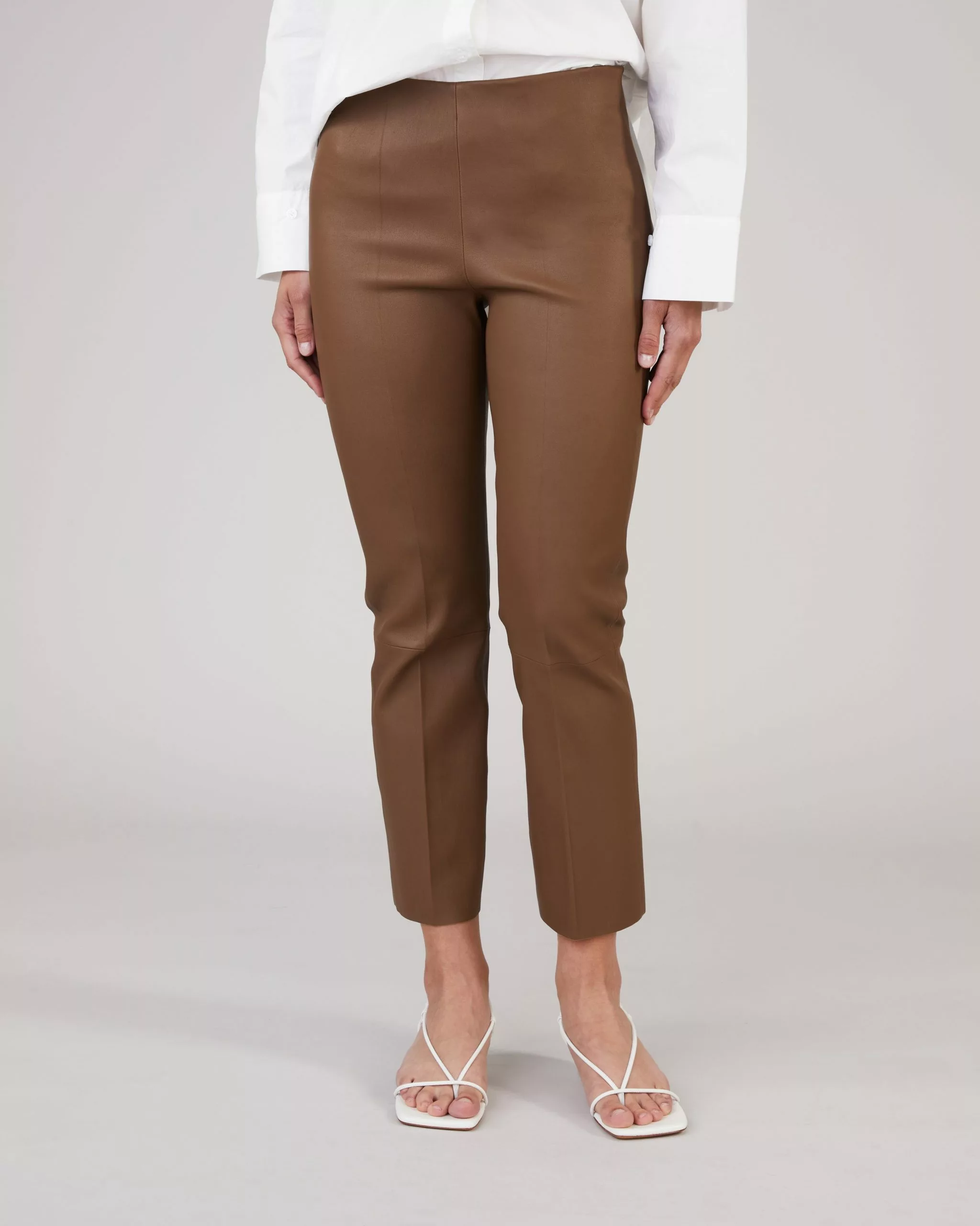 By Malene Birger Leather Pant Florentina Brun 3 By Malene Birger Leather Pant Florentina Brun